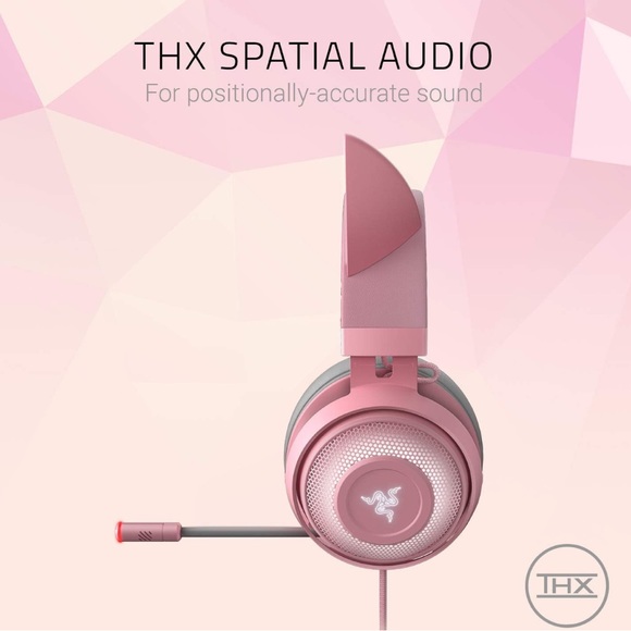 Razer Kraken Kitty RGB USB Gaming Headset Quartz Pink - Picture 4 of 13